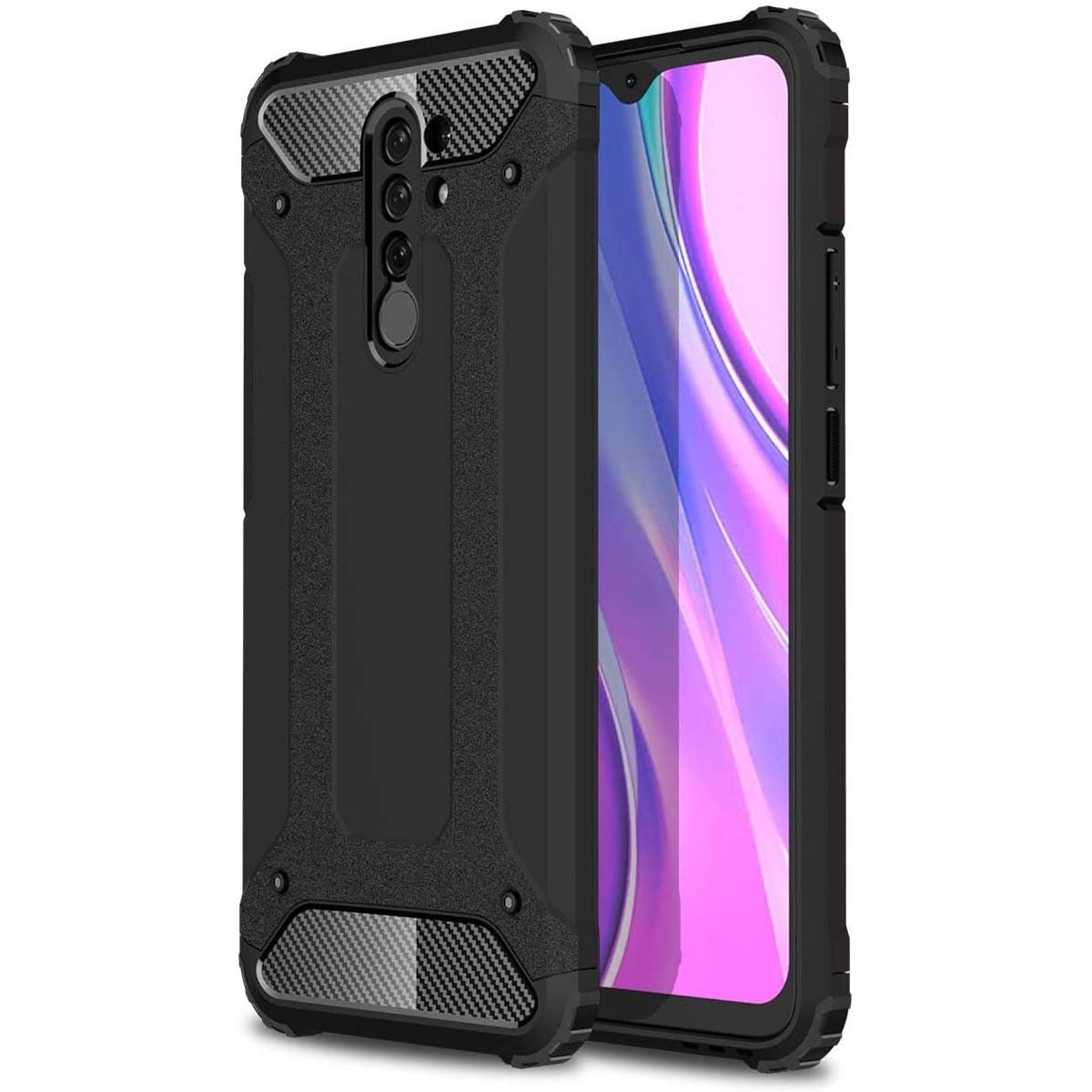 Funda Tipo Hybrid Tough Armor (Pc+Tpu) Negra para  Xiaomi Redmi 9
