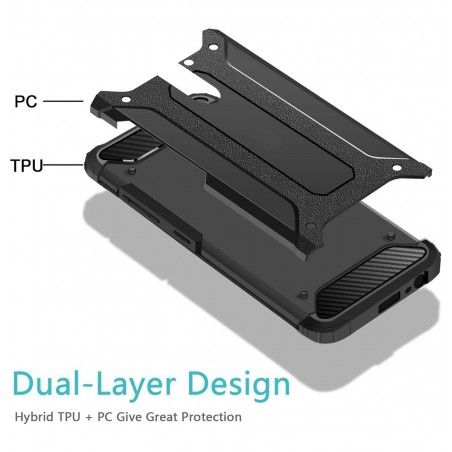 Funda Tipo Hybrid Tough Armor (Pc+Tpu) Negra para  Xiaomi Redmi 9