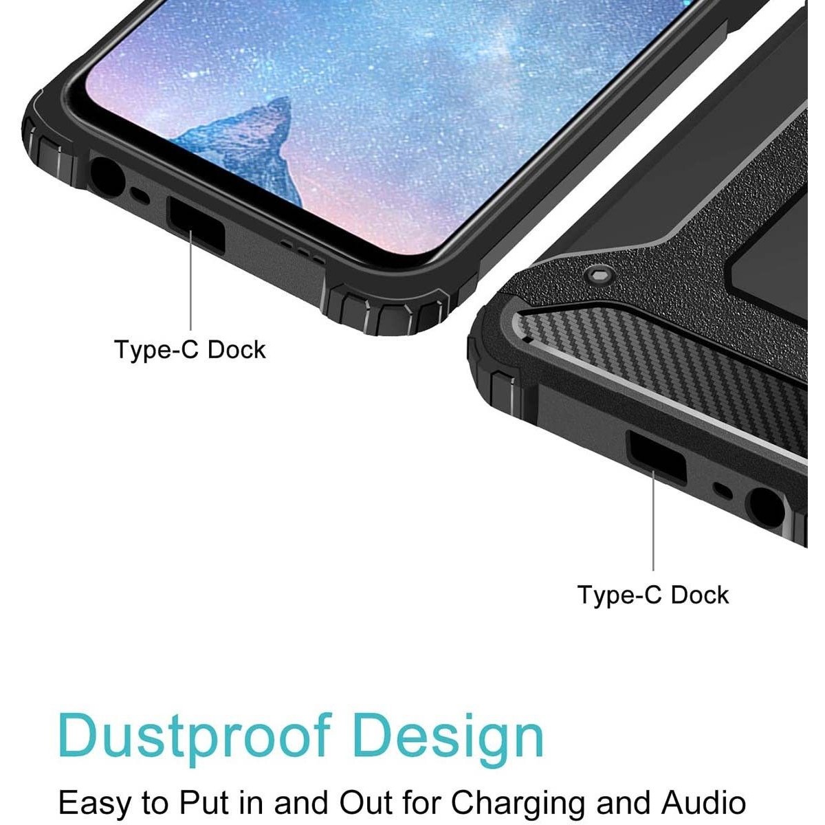 Funda Tipo Hybrid Tough Armor (Pc+Tpu) Negra para  Xiaomi Redmi 9