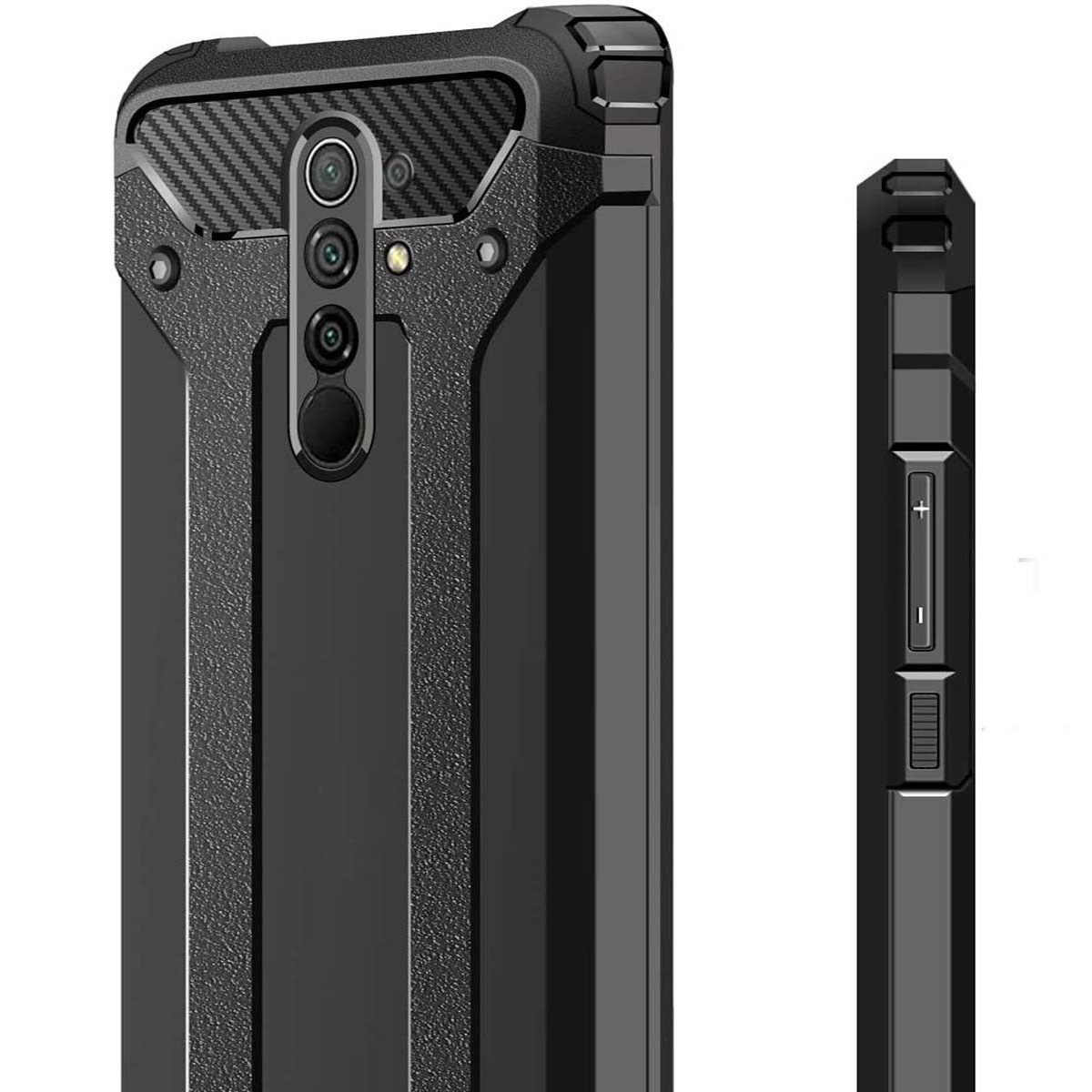Funda Tipo Hybrid Tough Armor (Pc+Tpu) Negra para  Xiaomi Redmi 9