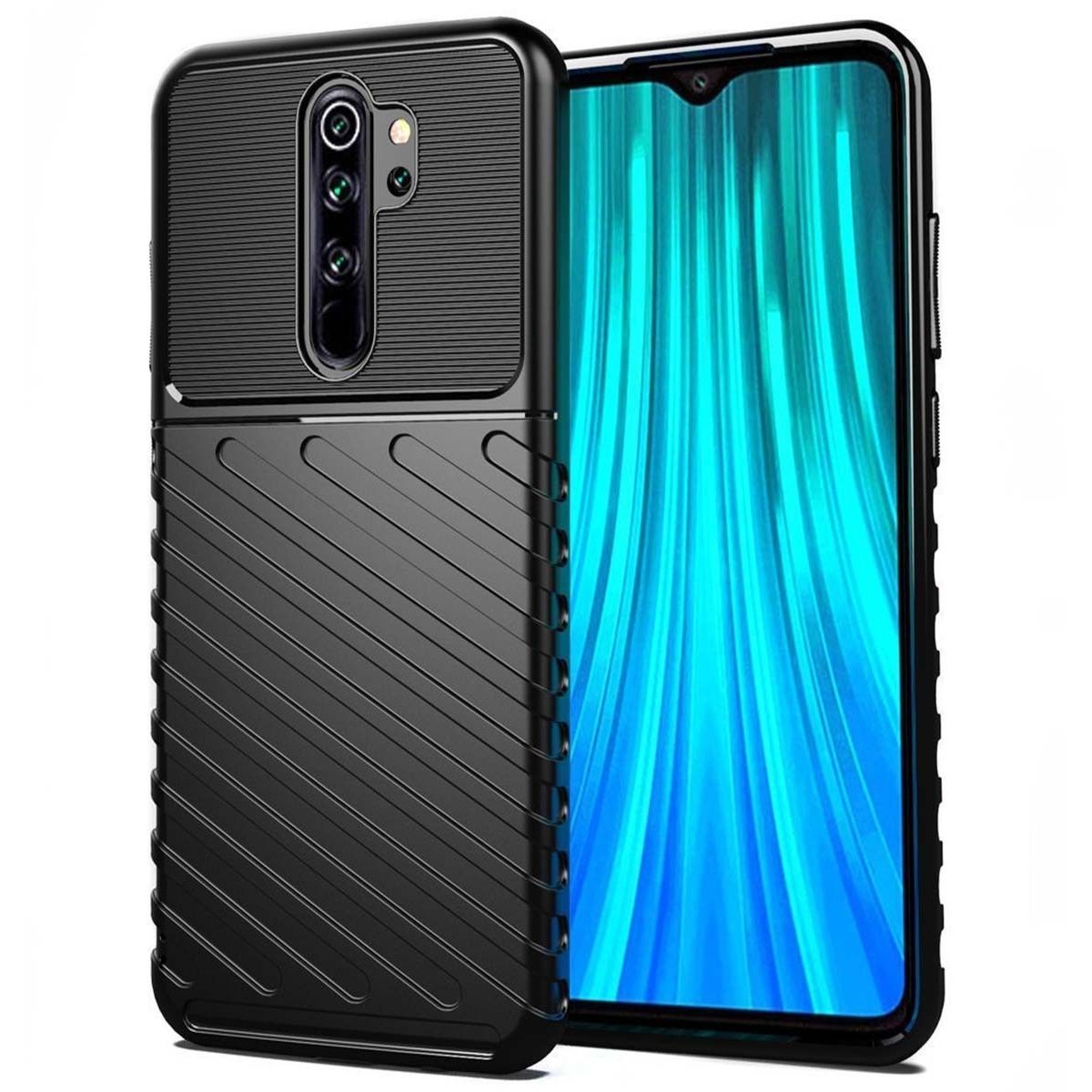 Funda Gel Flexible Thunder Armor Rugged para Xiaomi Redmi 9 color Negra