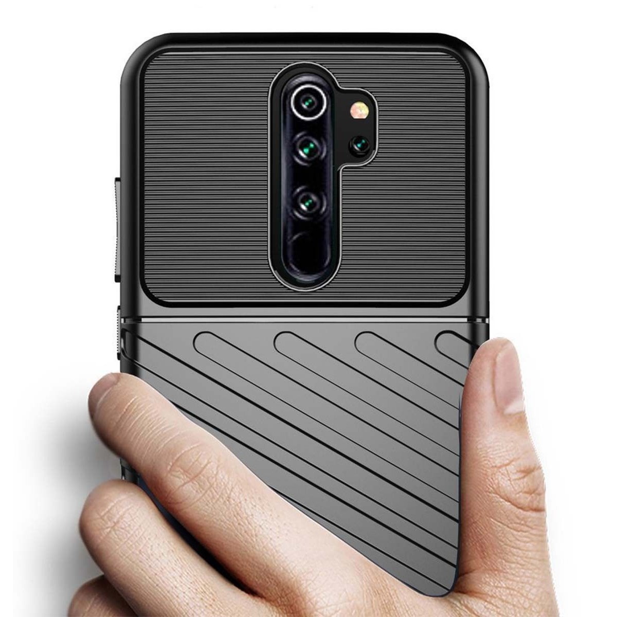 Funda Gel Flexible Thunder Armor Rugged para Xiaomi Redmi 9 color Negra