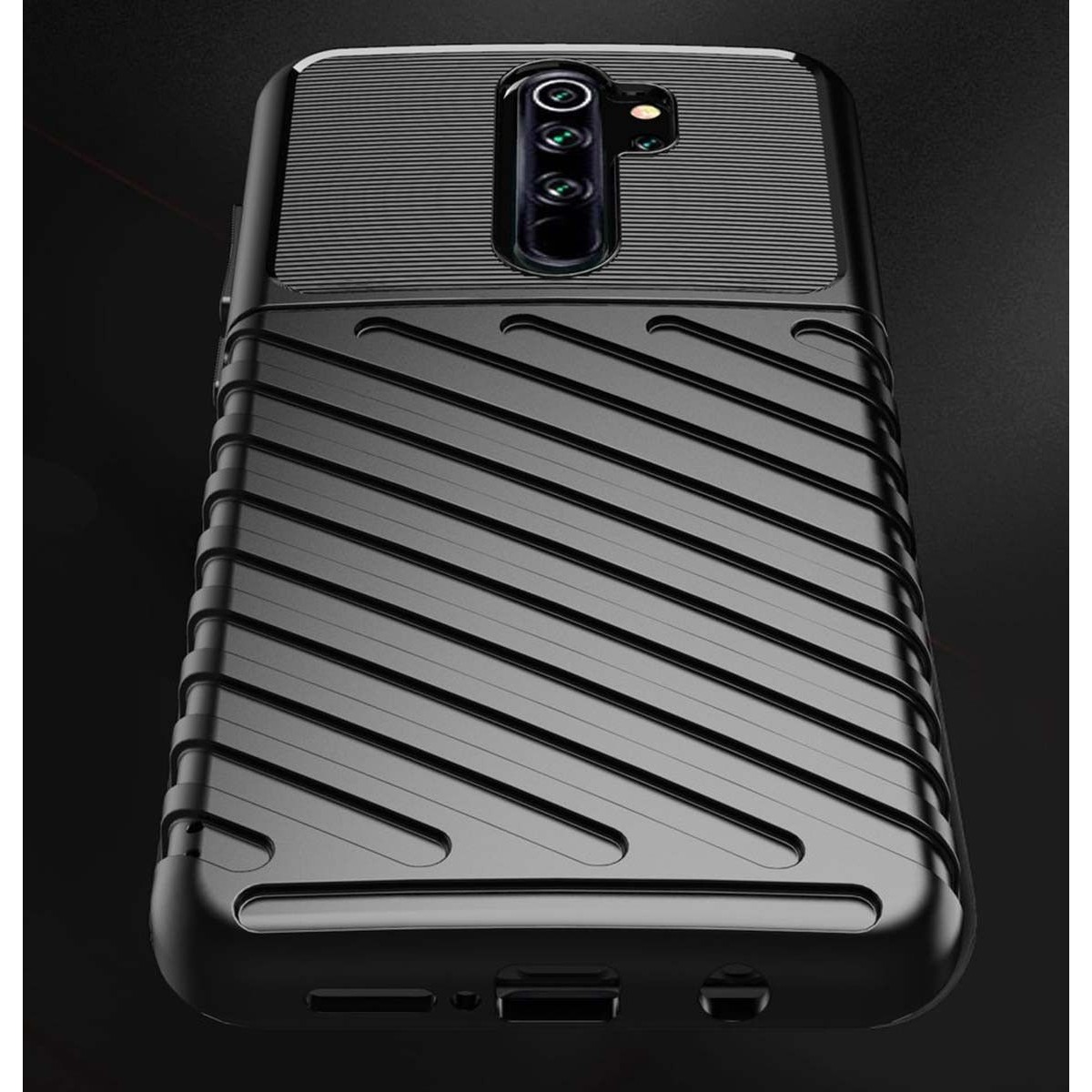 Funda Gel Flexible Thunder Armor Rugged para Xiaomi Redmi 9 color Negra