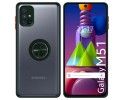 Funda Mate con Borde Verde y Anillo Giratorio 360 para Samsung Galaxy M51