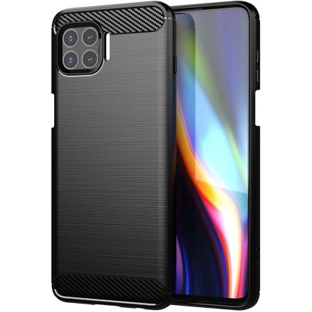 Funda Gel Tpu Tipo Carbon Negra para Motorola Moto G 5G Plus
