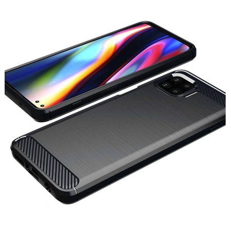 Funda Gel Tpu Tipo Carbon Negra para Motorola Moto G 5G Plus