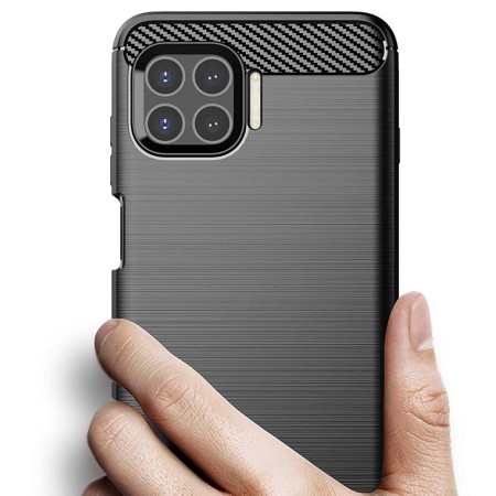 Funda Gel Tpu Tipo Carbon Negra para Motorola Moto G 5G Plus