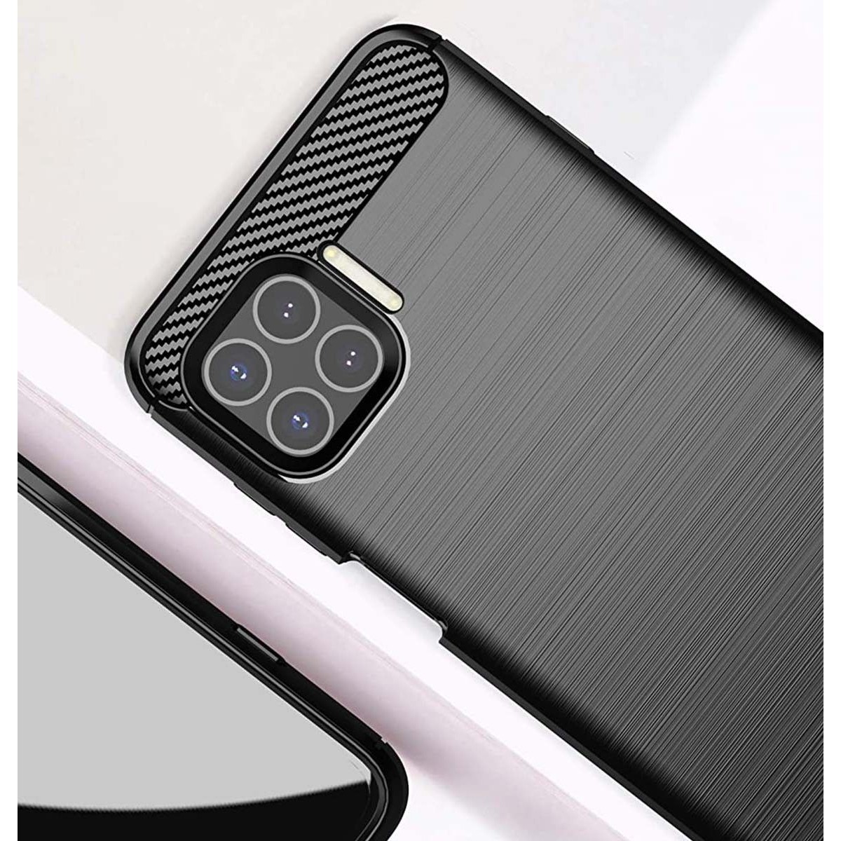 Funda Gel Tpu Tipo Carbon Negra para Motorola Moto G 5G Plus