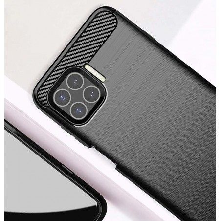 Funda Gel Tpu Tipo Carbon Negra para Motorola Moto G 5G Plus