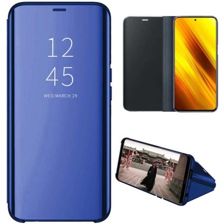 Funda Flip Cover Clear View para Xiaomi POCO X3 NFC / X3 PRO color Azul