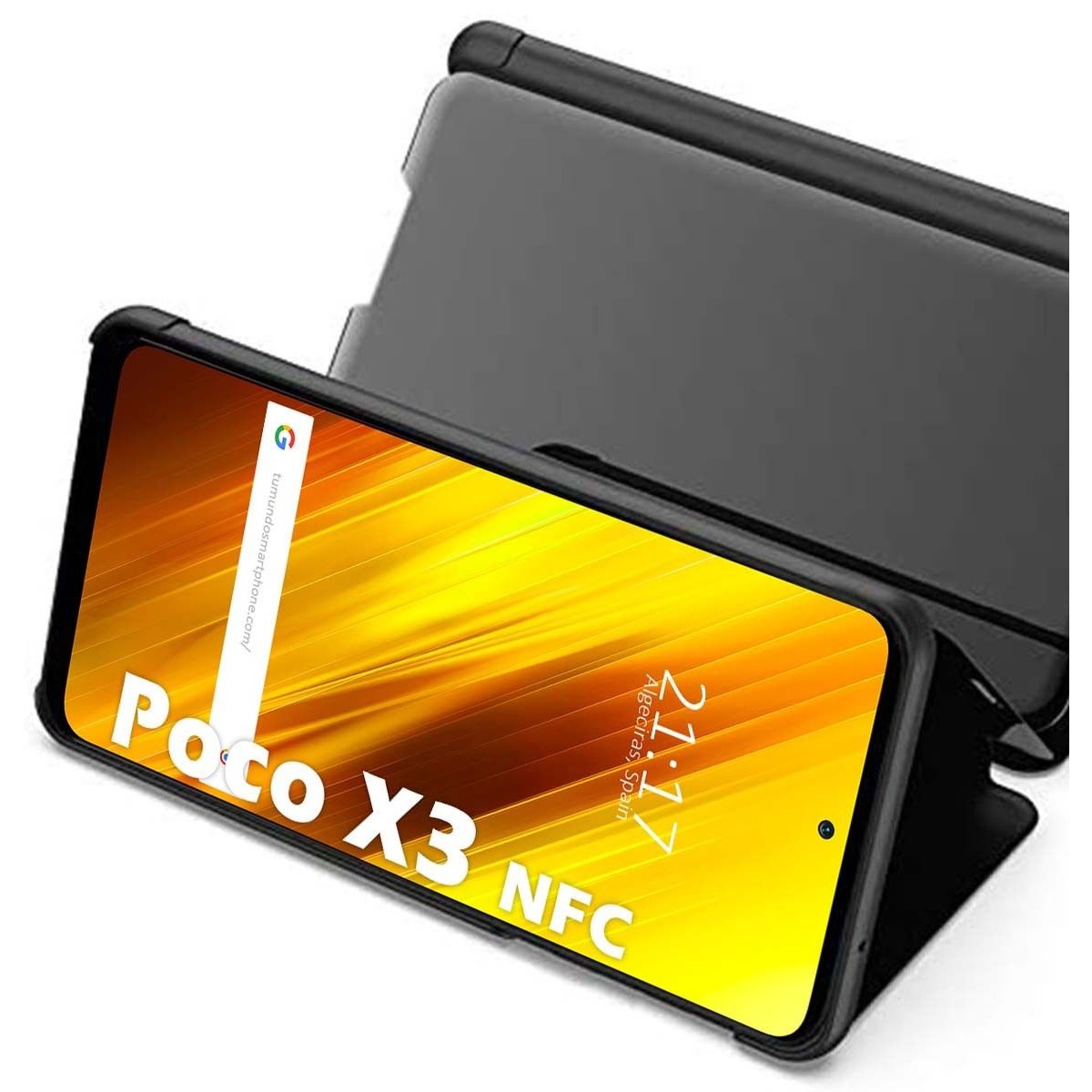 Funda Flip Cover Clear View para Xiaomi POCO X3 NFC / X3 PRO color Azul