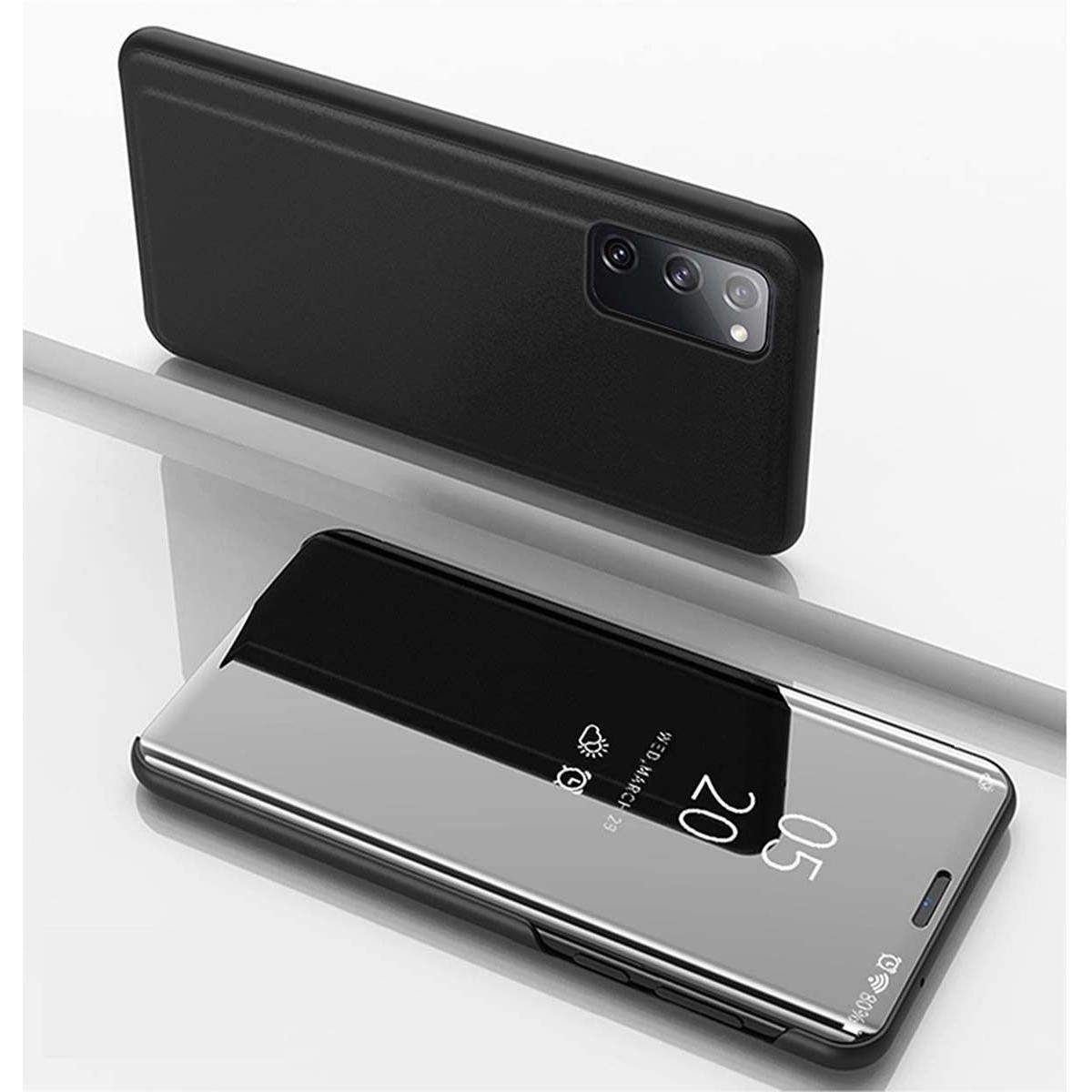 Funda Flip Cover Clear View para Samsung Galaxy S20 FE color Negra