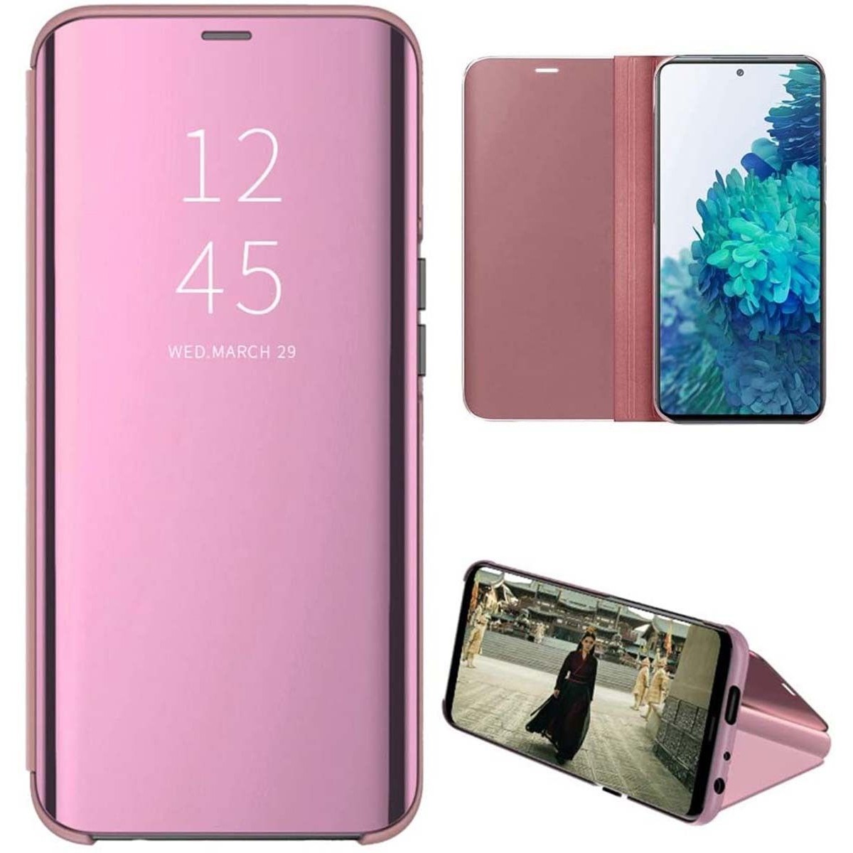 Funda Flip Cover Clear View para Samsung Galaxy S20 FE color Rosa