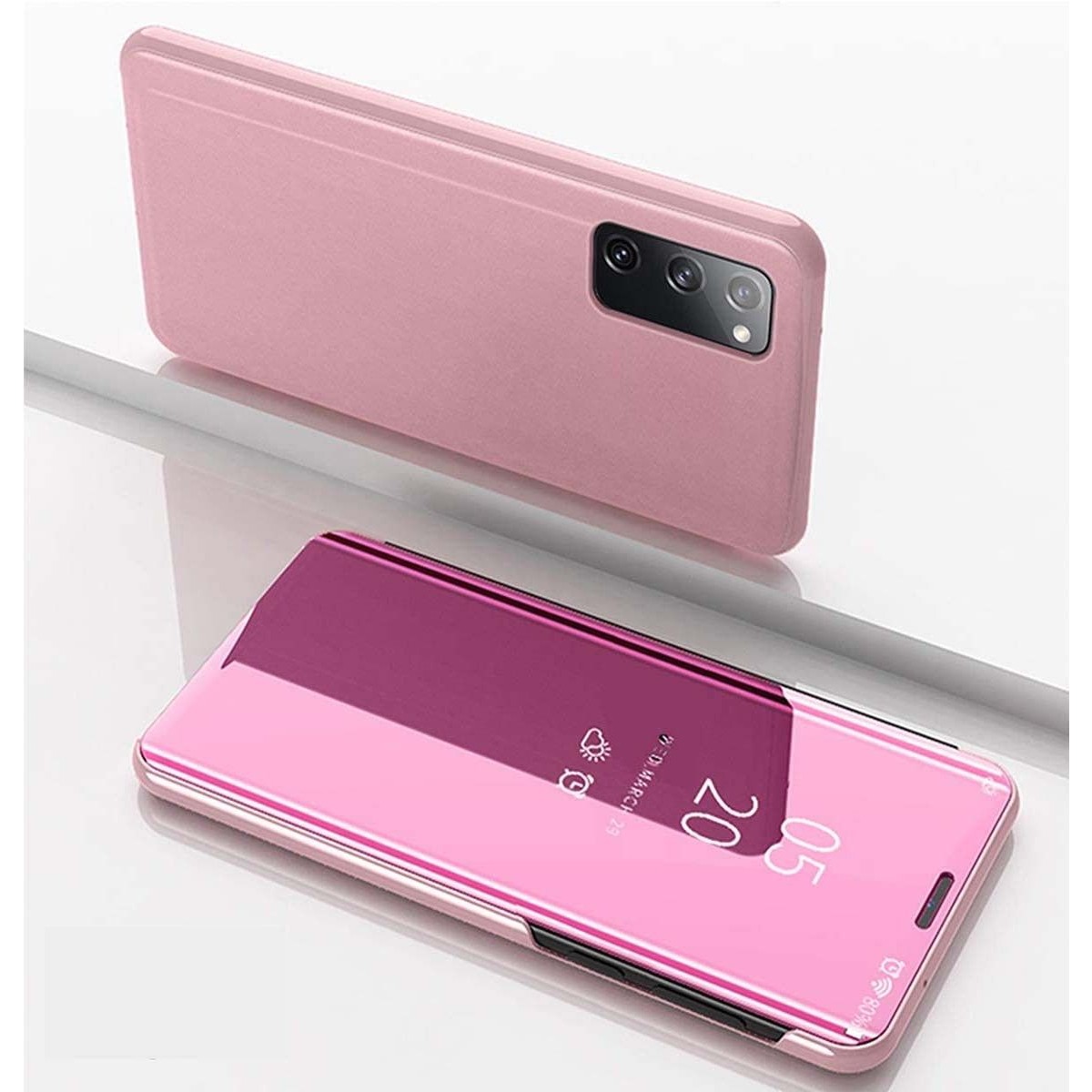 Funda Flip Cover Clear View para Samsung Galaxy S20 FE color Rosa