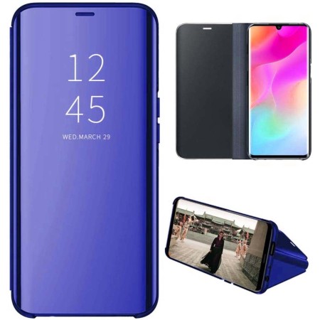Funda Flip Cover Clear View para Xiaomi Mi Note 10 Lite color Azul