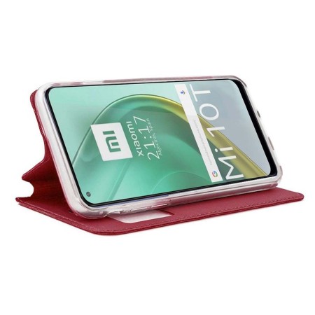 Funda Libro Soporte con Ventana para Xiaomi Mi 10T / Mi 10T Pro color Roja