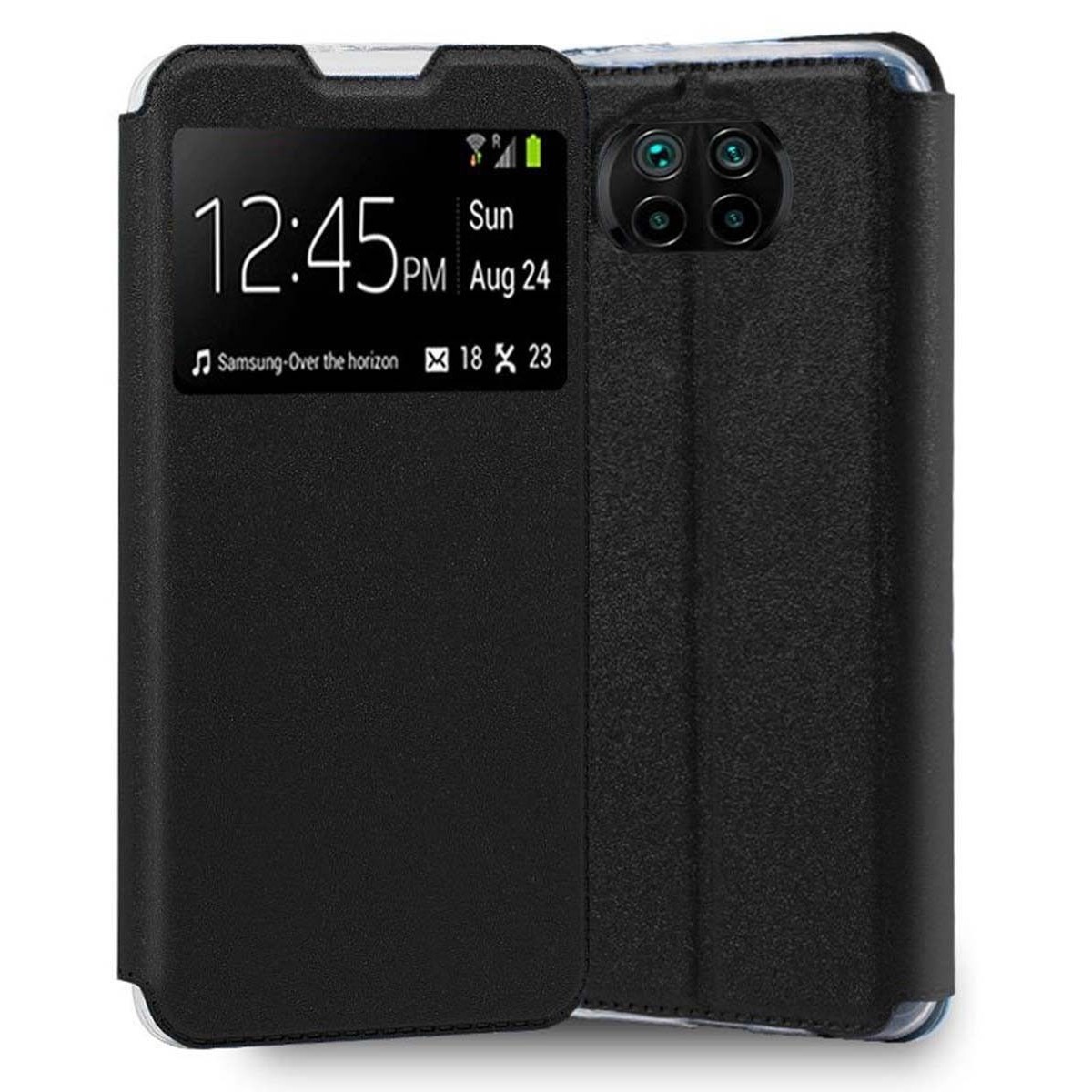 Funda Libro Soporte con Ventana para Xiaomi Mi 10T Lite Color Negra