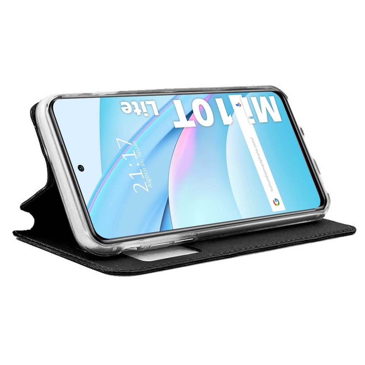Funda Libro Soporte con Ventana para Xiaomi Mi 10T Lite Color Negra