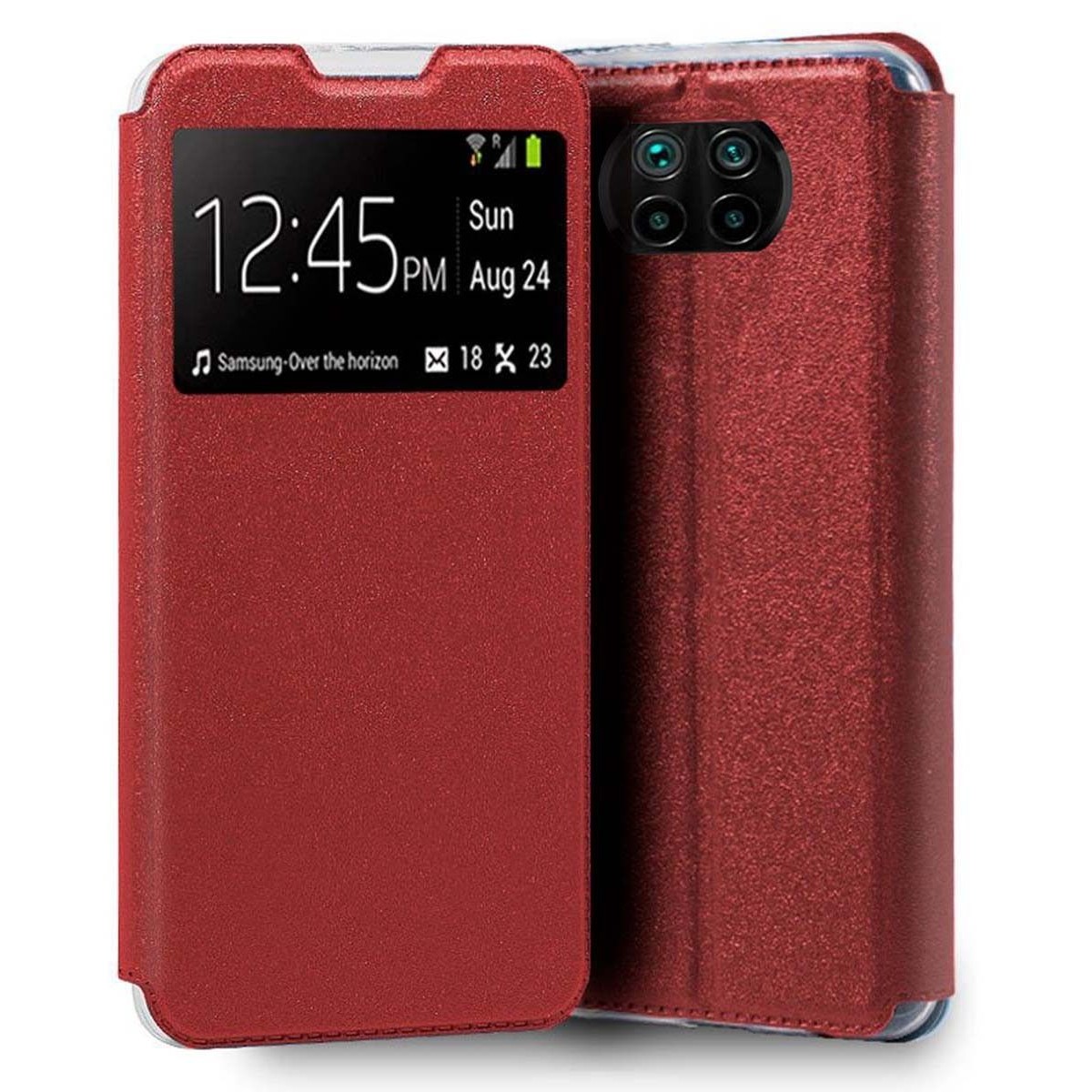 Funda Libro Soporte con Ventana para Xiaomi Mi 10T Lite Color Roja