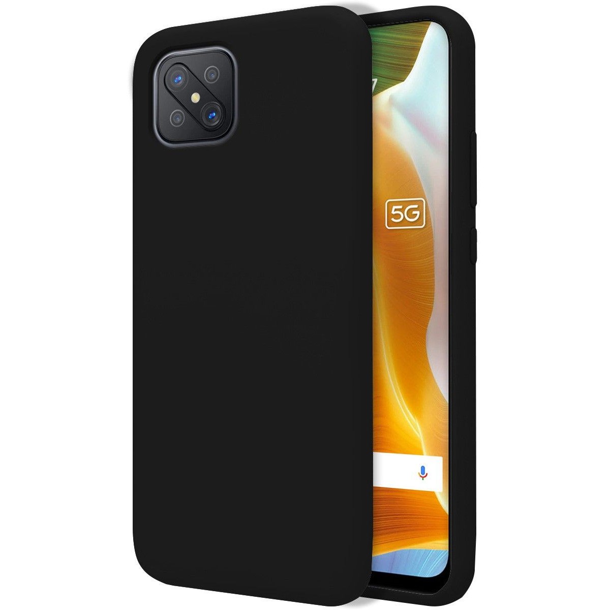 Funda Silicona Líquida Ultra Suave para Oppo Reno 4Z 5G color Negra