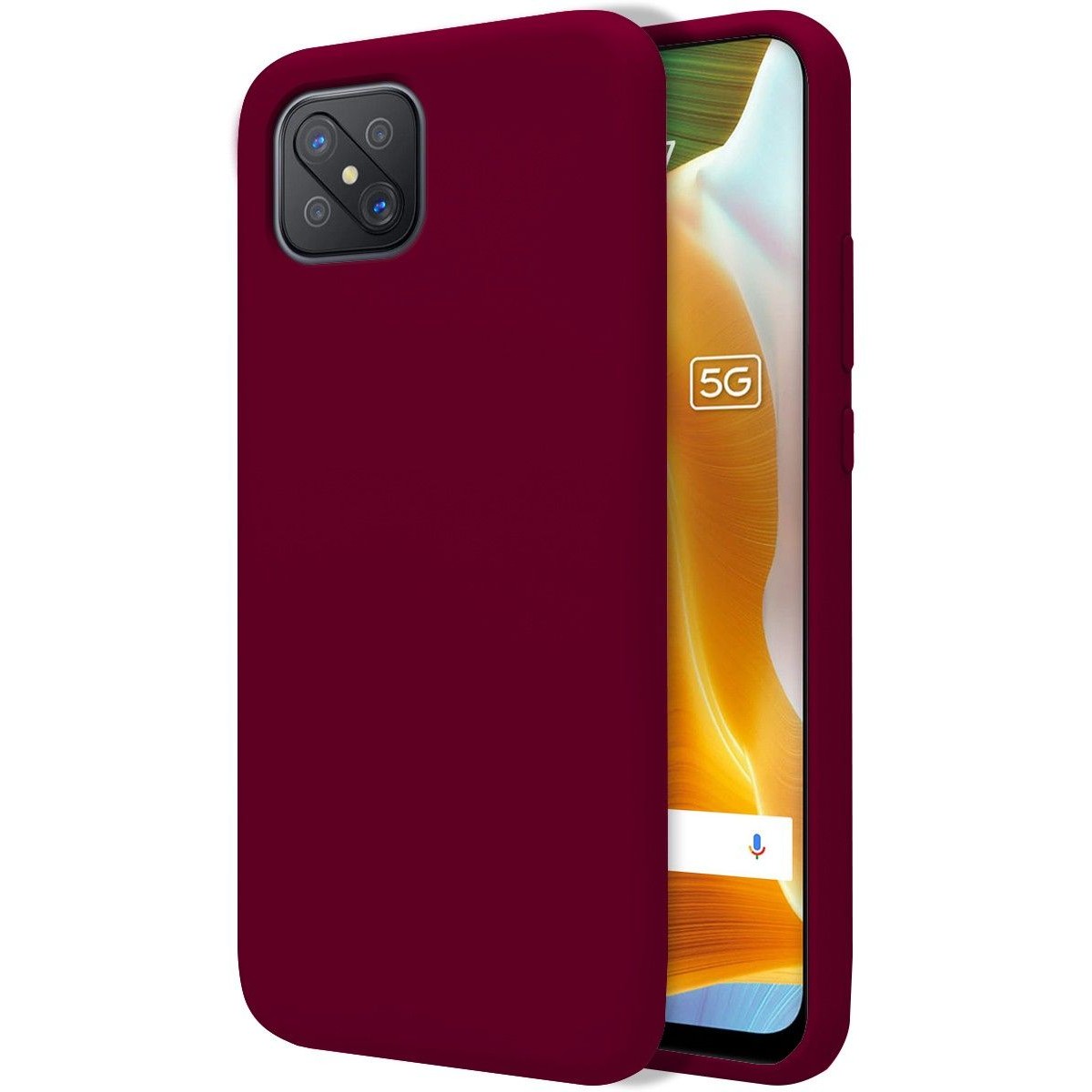 Funda Silicona Líquida Ultra Suave para Oppo Reno 4Z 5G color Roja Corinta