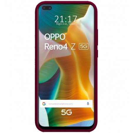 Funda Silicona Líquida Ultra Suave para Oppo Reno 4Z 5G color Roja Corinta
