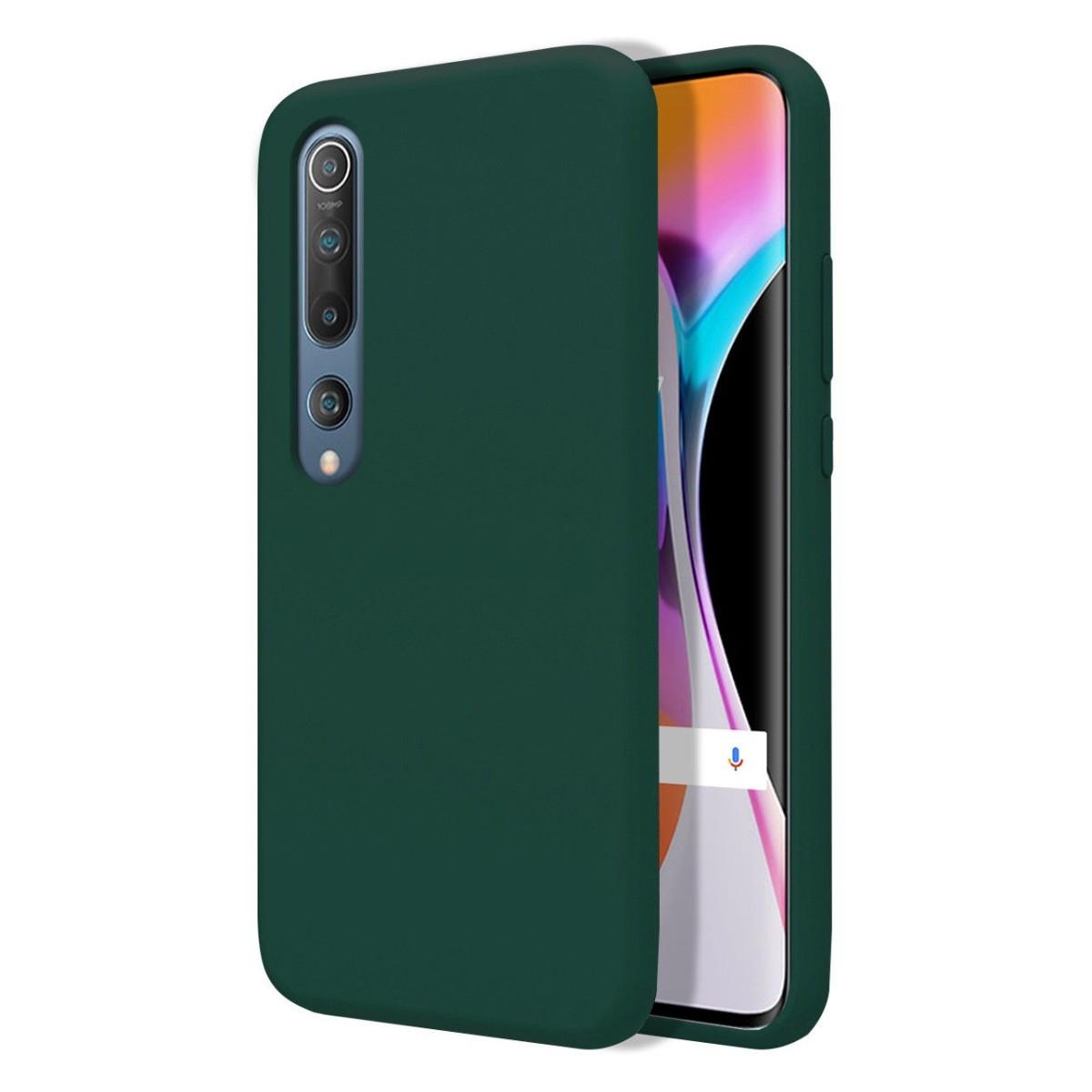 Funda Silicona Líquida Ultra Suave para Xiaomi Mi 10 / Mi 10 Pro color Verde Oscuro