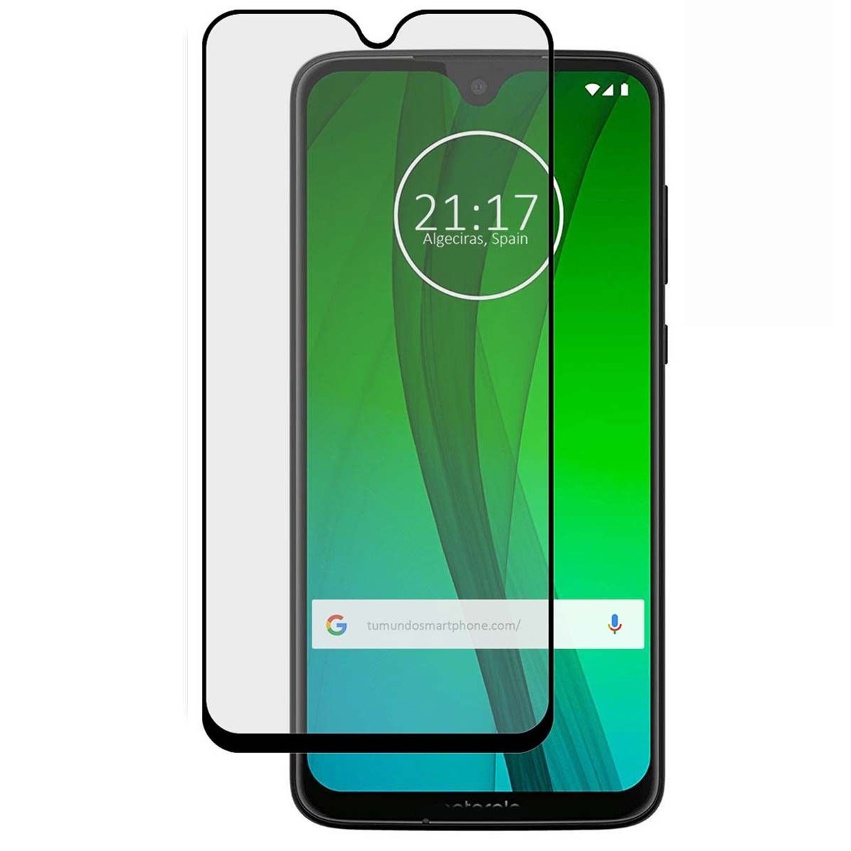 Protector Cristal Templado Completo 5D Full Glue Negro para Motorola Moto e6s Vidrio