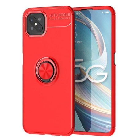 Funda Magnetica Soporte con Anillo Giratorio 360 para Oppo Reno 4Z 5G Rojo