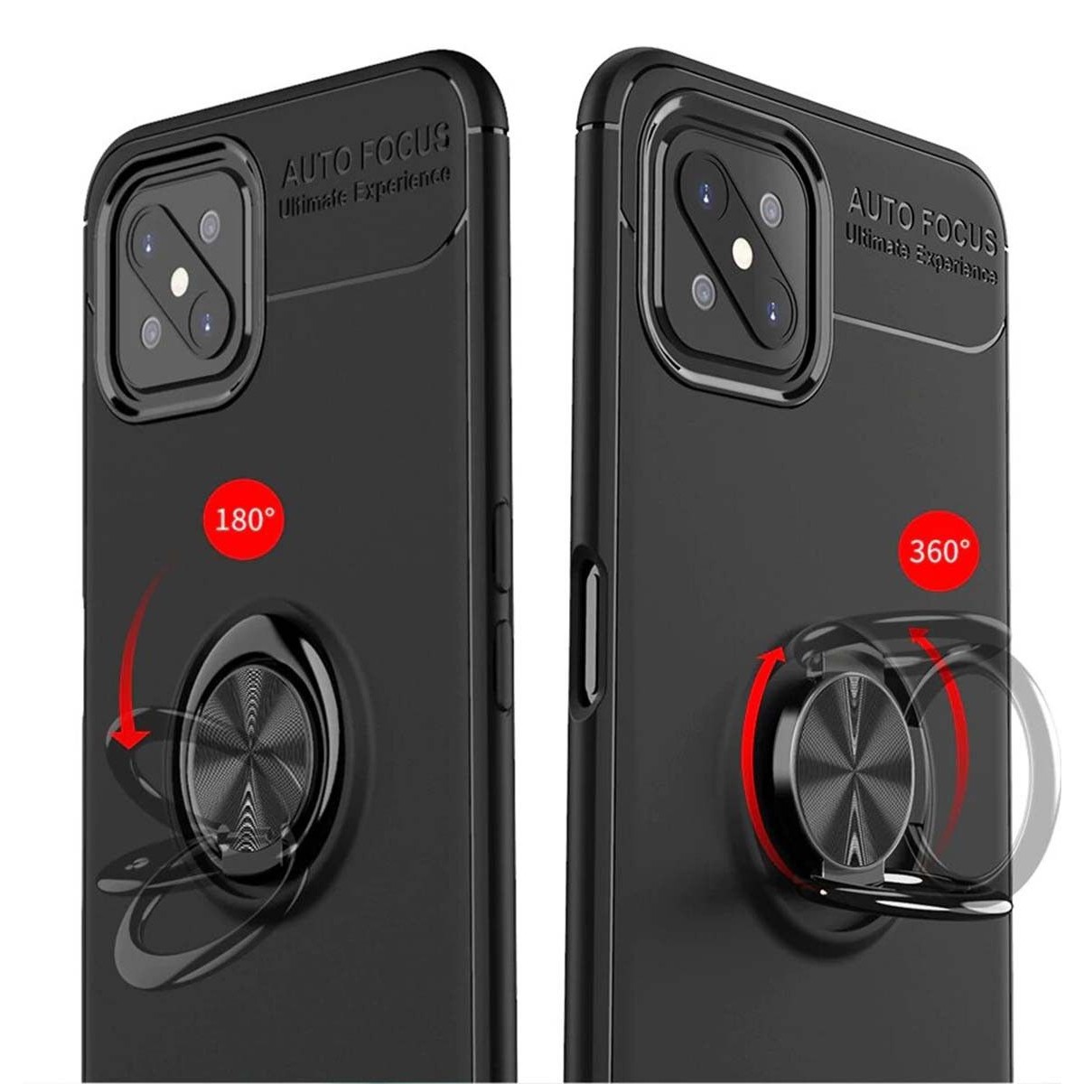 Funda Magnetica Soporte con Anillo Giratorio 360 para Oppo Reno 4Z 5G Rojo