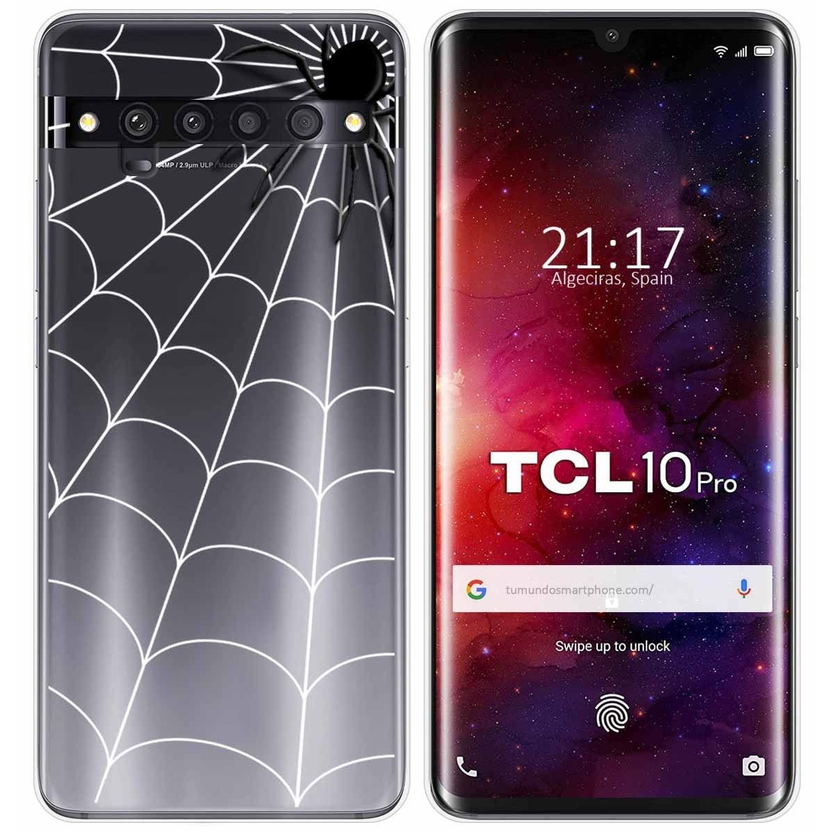 Funda Gel Transparente para TCL 10 Pro diseño Araña Dibujos
