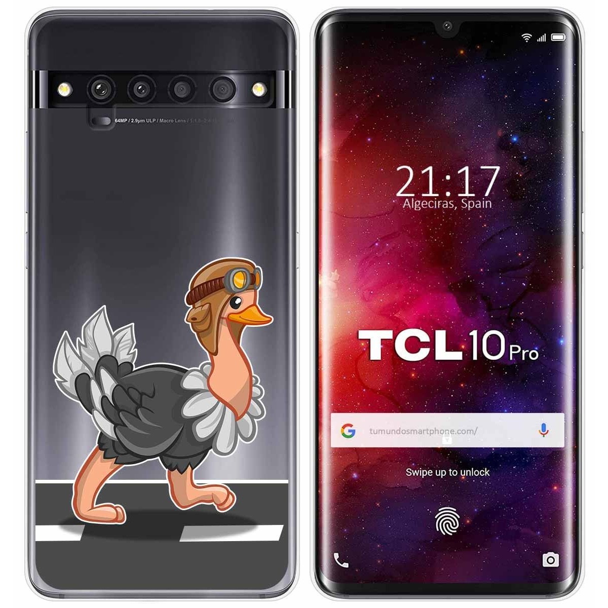 Funda Gel Transparente para TCL 10 Pro diseño Avestruz Dibujos
