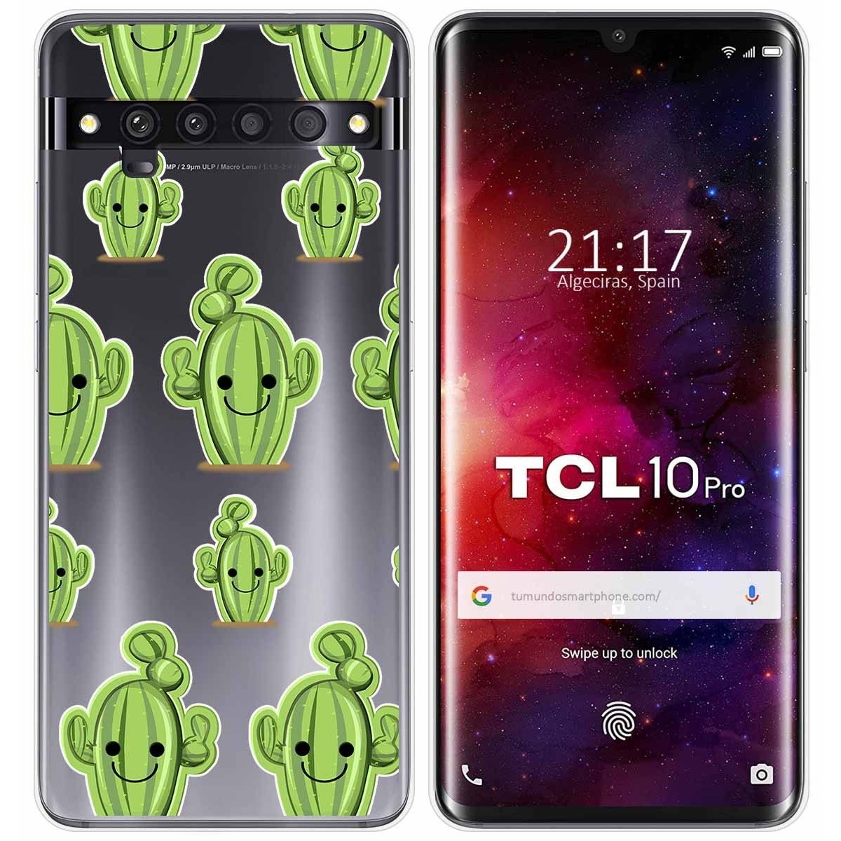 Funda Gel Transparente para TCL 10 Pro diseño Cactus Dibujos