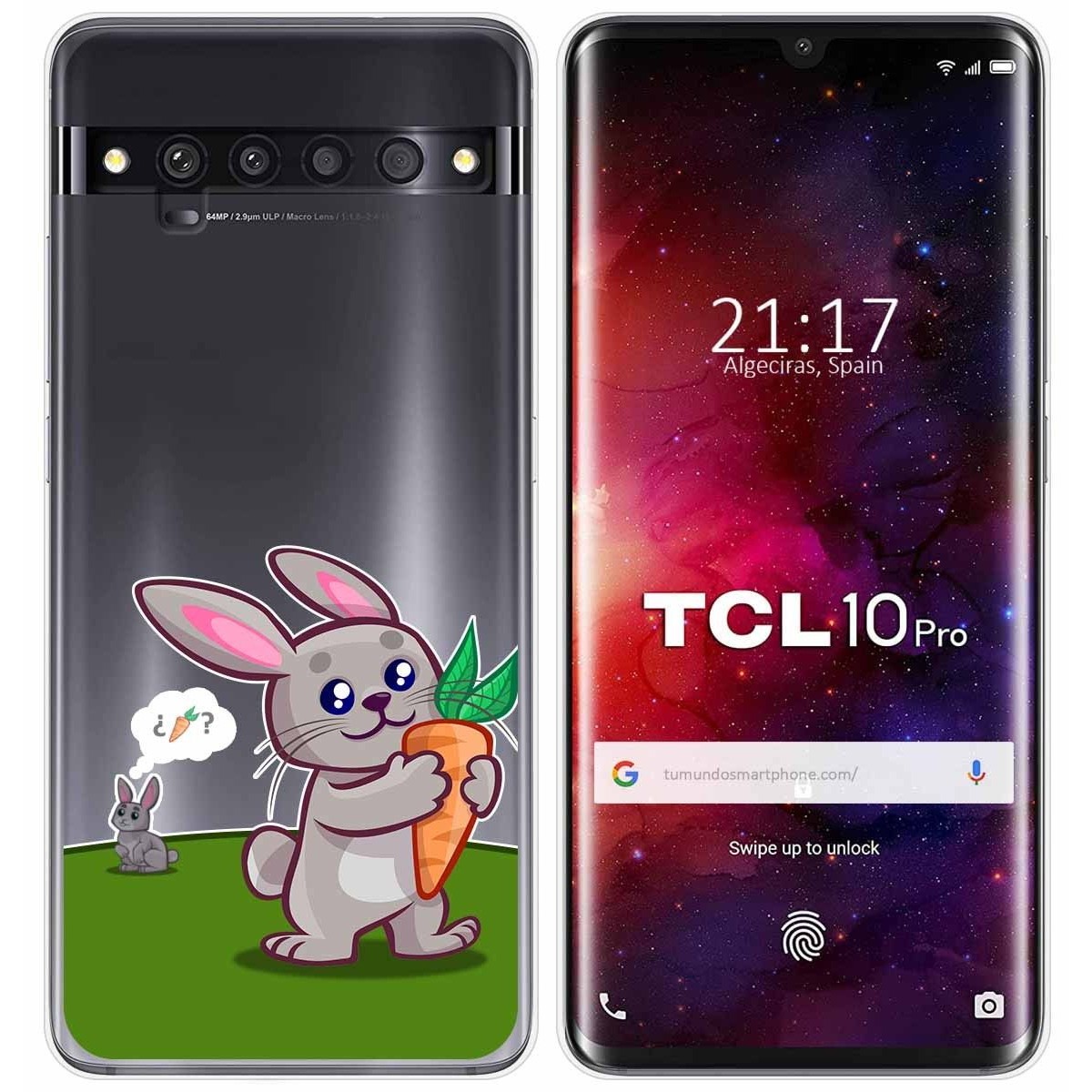 Funda Gel Transparente para TCL 10 Pro diseño Conejo Dibujos