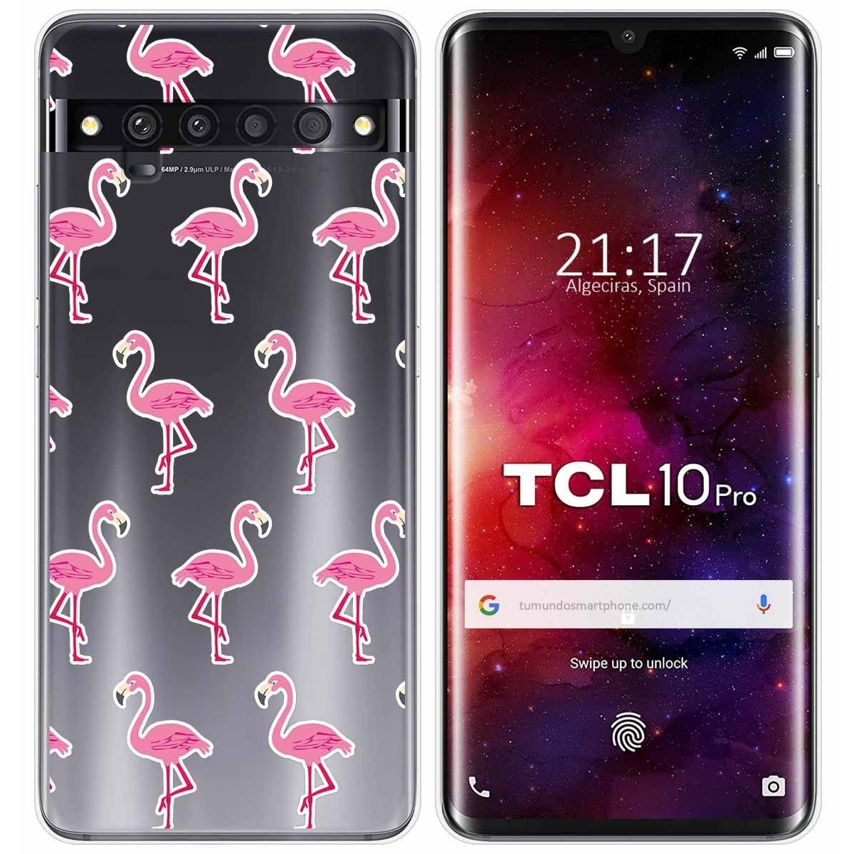 Funda Gel Transparente para TCL 10 Pro diseño Flamenco Dibujos