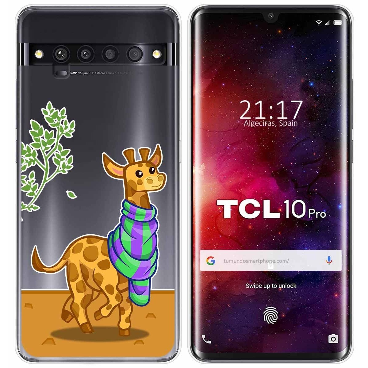 Funda Gel Transparente para TCL 10 Pro diseño Jirafa Dibujos