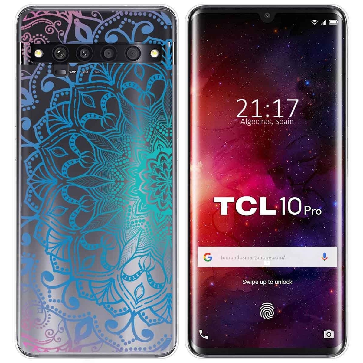 Funda Gel Transparente para TCL 10 Pro diseño Mandala Dibujos