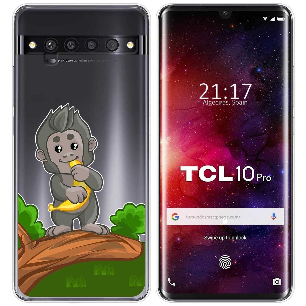 Funda Gel Transparente para TCL 10 Pro diseño Mono Dibujos