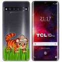 Funda Gel Transparente para TCL 10 Pro diseño Tigre Dibujos