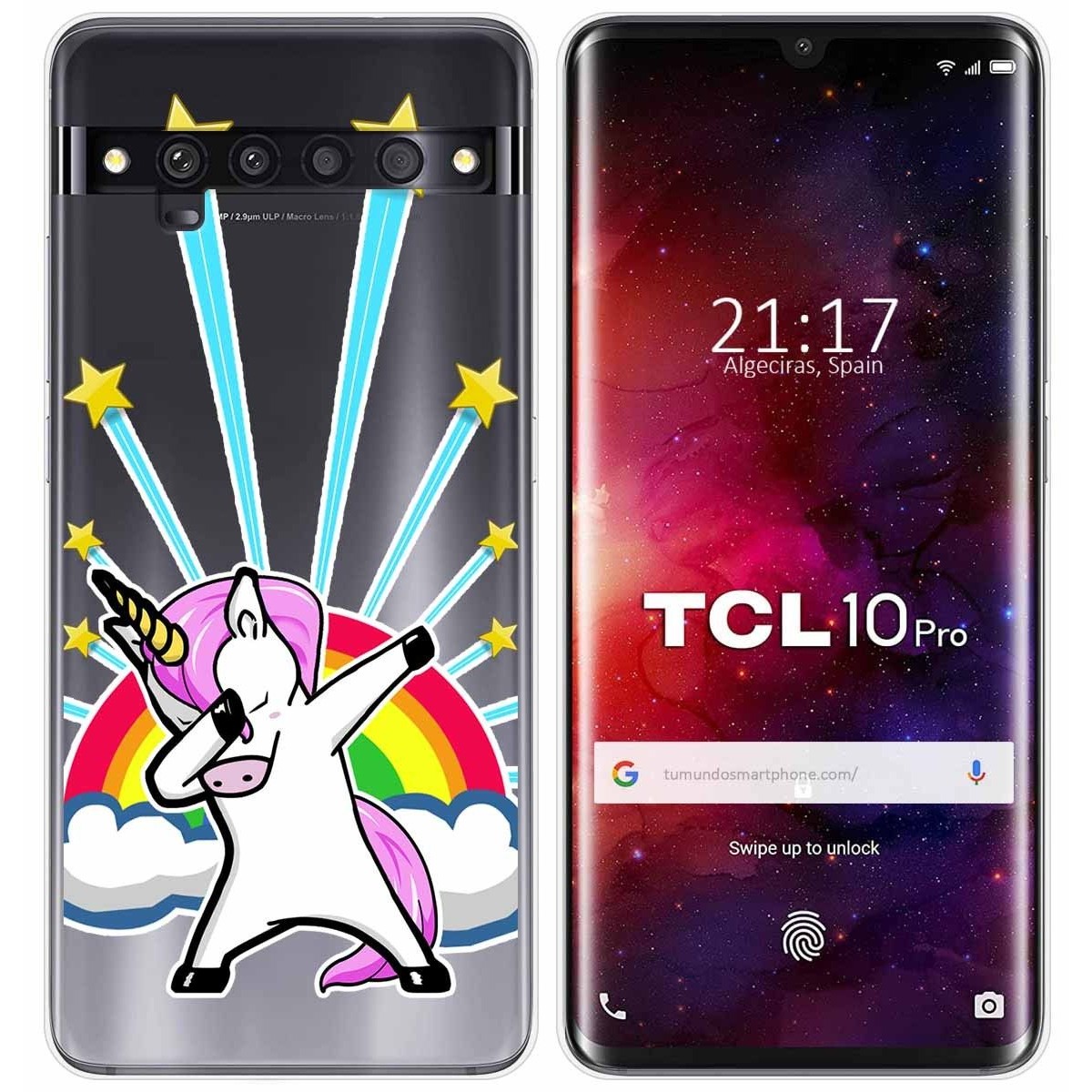 Funda Gel Transparente para TCL 10 Pro diseño Unicornio Dibujos