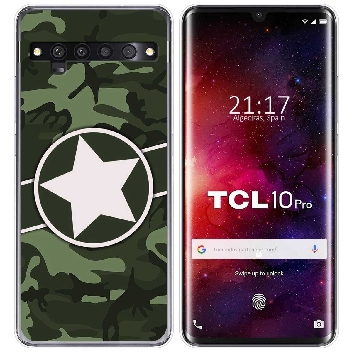 Funda Gel Tpu para TCL 10 Pro diseño Camuflaje 01 Dibujos