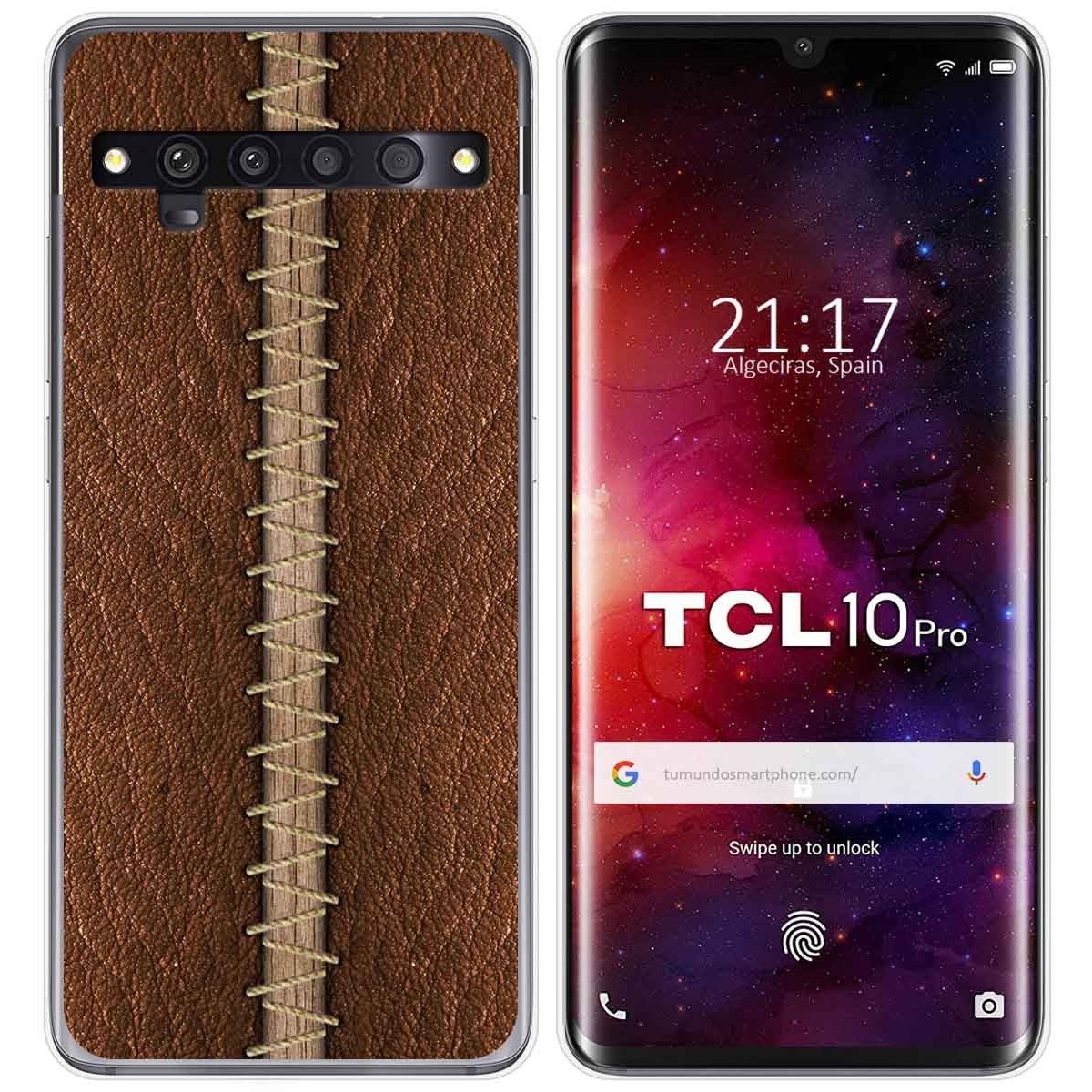 Funda Gel Tpu para TCL 10 Pro diseño Cuero 01 Dibujos