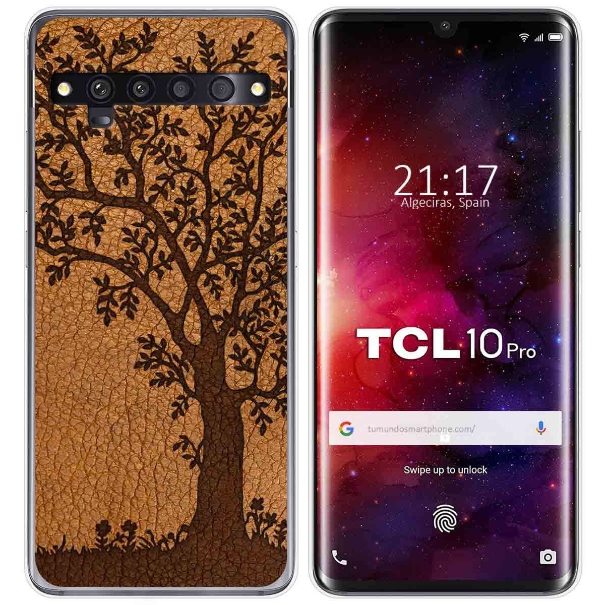 Funda Gel Tpu para TCL 10 Pro diseño Cuero 03 Dibujos