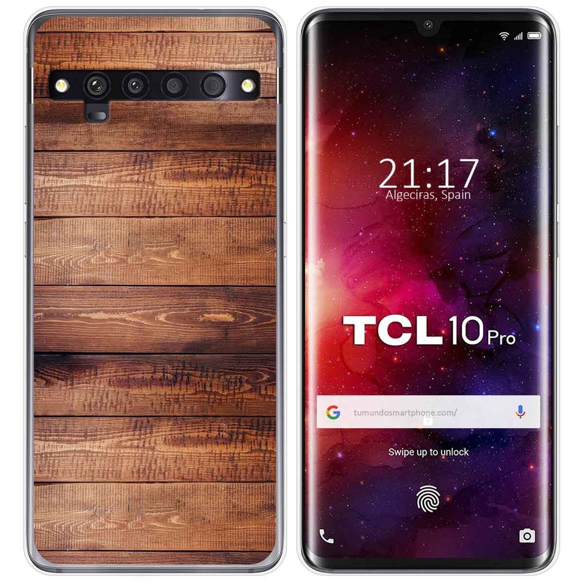 Funda Gel Tpu para TCL 10 Pro diseño Madera 02 Dibujos
