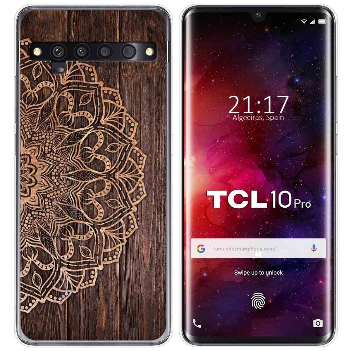 Funda Gel Tpu para TCL 10 Pro diseño Madera 06 Dibujos