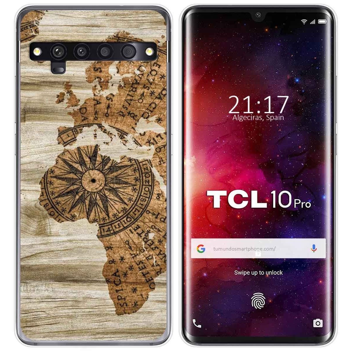 Funda Gel Tpu para TCL 10 Pro diseño Madera 07 Dibujos