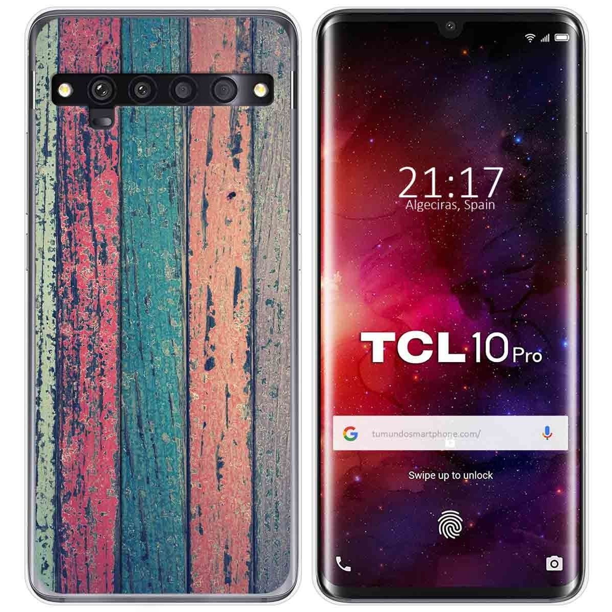 Funda Gel Tpu para TCL 10 Pro diseño Madera 10 Dibujos