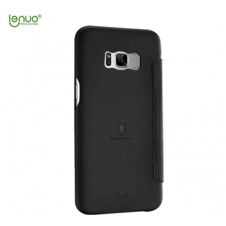 Funda Piel Flip Negra Marca Lenuo para Samsung Galaxy S8 Plus