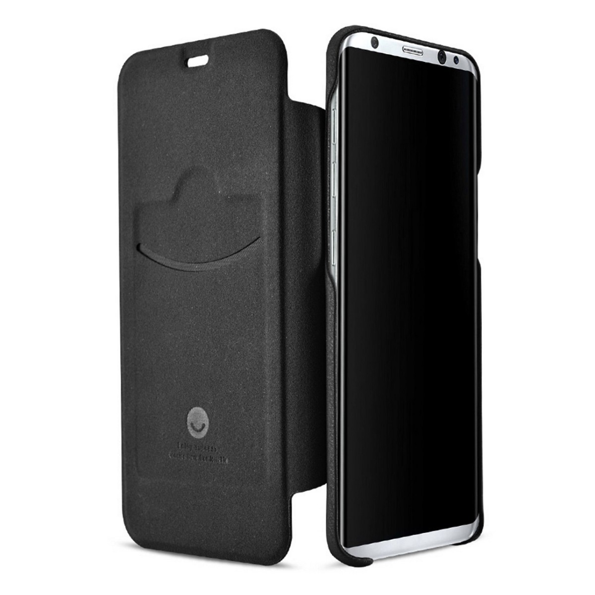 Funda Piel Flip Negra Marca Lenuo para Samsung Galaxy S8 Plus