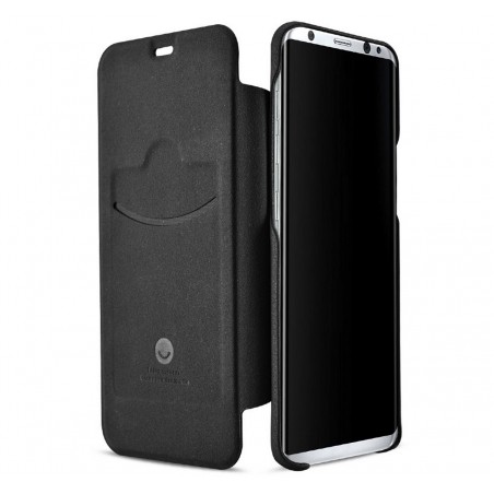 Funda Piel Flip Negra Marca Lenuo para Samsung Galaxy S8 Plus